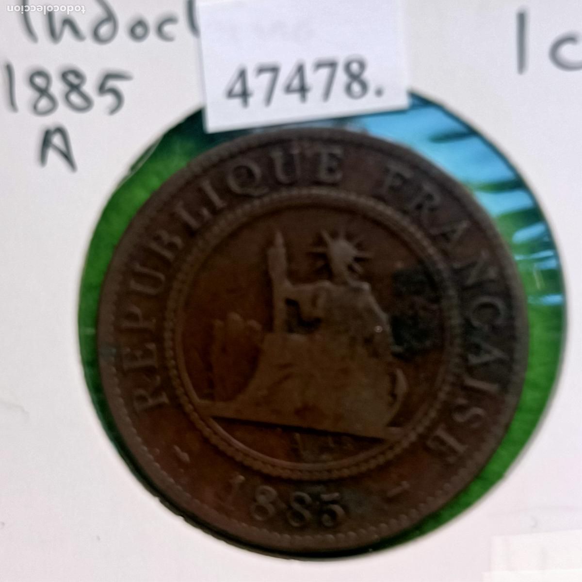 Monedas locales: indochina francesa 1 c&eacute;ntimo 1885 A, french indochina, Vietnam