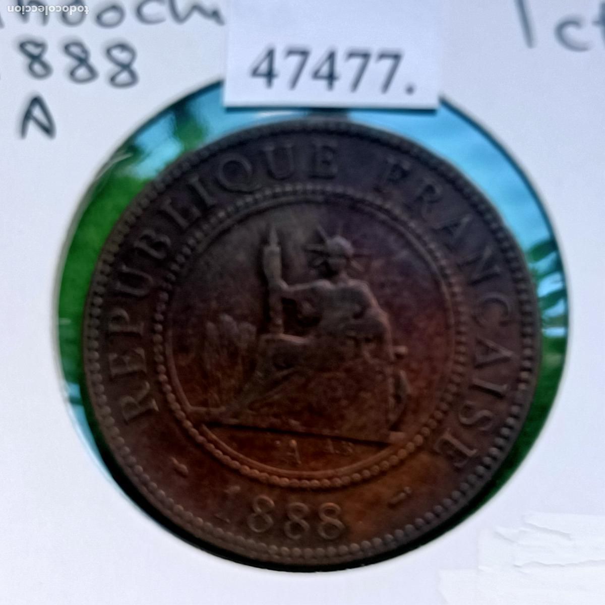 Monedas locales: indochina francesa 1 c&eacute;ntimo 1888 A, french indochina, Vietnam