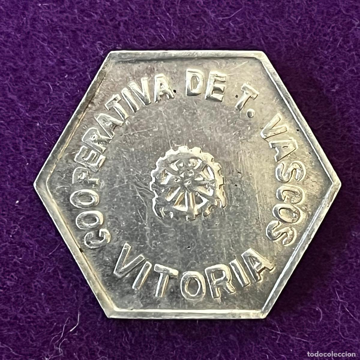 Monedas locales: FICHA VITORIA. COOPERATIVA DE T. VASCOS. TRABAJADORES. 10 CTS.