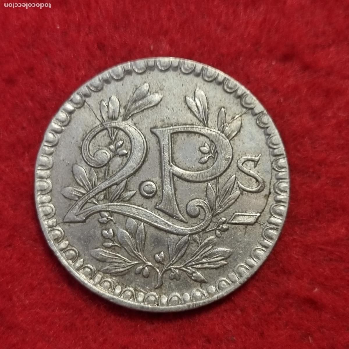 Monedas locales: FICHA ANTIGUA CASINO VALOR 2 PESETAS MODERNISTA ORIGINAL C9