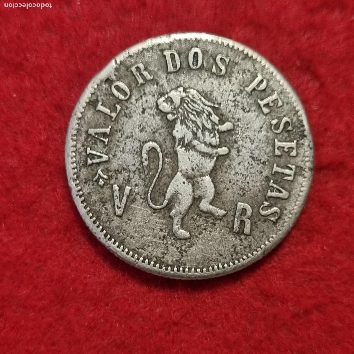 Monedas locales: FICHA ANTIGUA CASINO VALOR 2 PESETAS VR MONARQUIA ORIGINAL C9