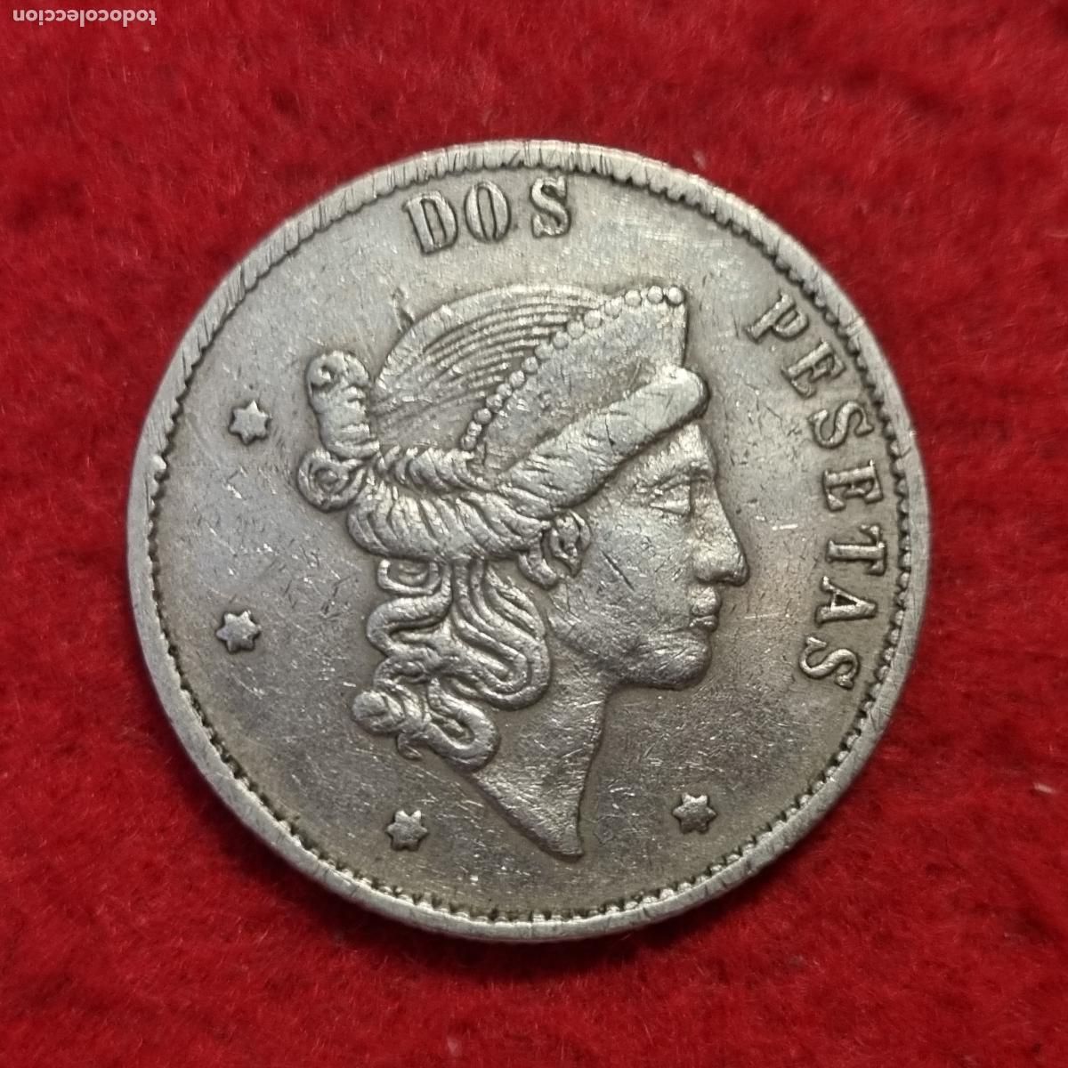 Monedas locales: FICHA ANTIGUA CASINO VALOR 2 PESETAS MODERNISTA MONARQUIA ORIGINAL C9