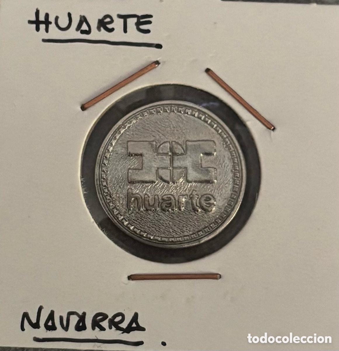 Monedas locales: Ficha publicidad. Huarte. Navarra