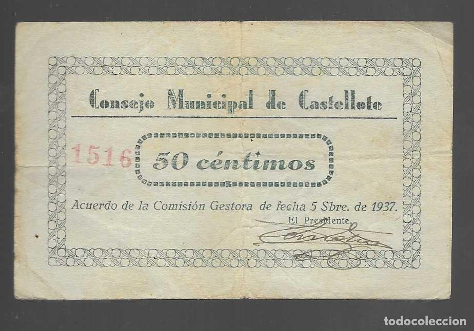 Monedas locales: CASTELLOTE.- 50 CTS.- CONSEJO MUNICIPAL- VER FOTOS
