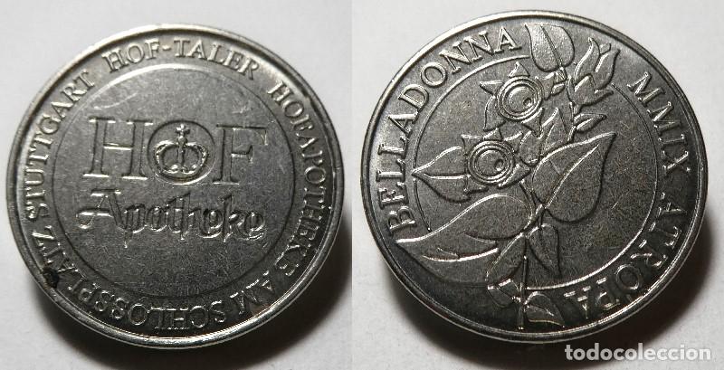 Monedas locales: Ficha farmac&eacute;utica de la Hof Apotheke situada en Stuttgart, Alemania