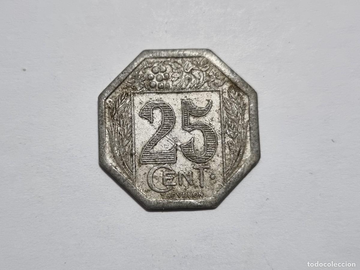 Monnaies locales: Moneda Ficha Token Jeton 25 Cent Centimos 1922 SOCI&Eacute;T&Eacute;&middot;DES&middot;COMMER&Ccedil;ANTS ROYAN