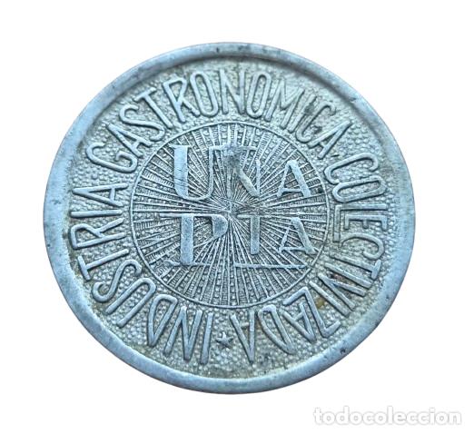 Monedas locales: Ficha Cooperativa. 1 PESETA. INDUSTRIA GASTRONOMICA COLECTIVIZADA. BARCELONA