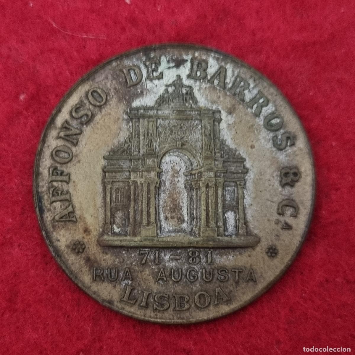 Monedas locales: FICHA MEDALLA PUBLICIDAD CAMISERIA COMERCIO AFFONSO DE BARROS LISBOA PORTUGAL ORIGINAL C11