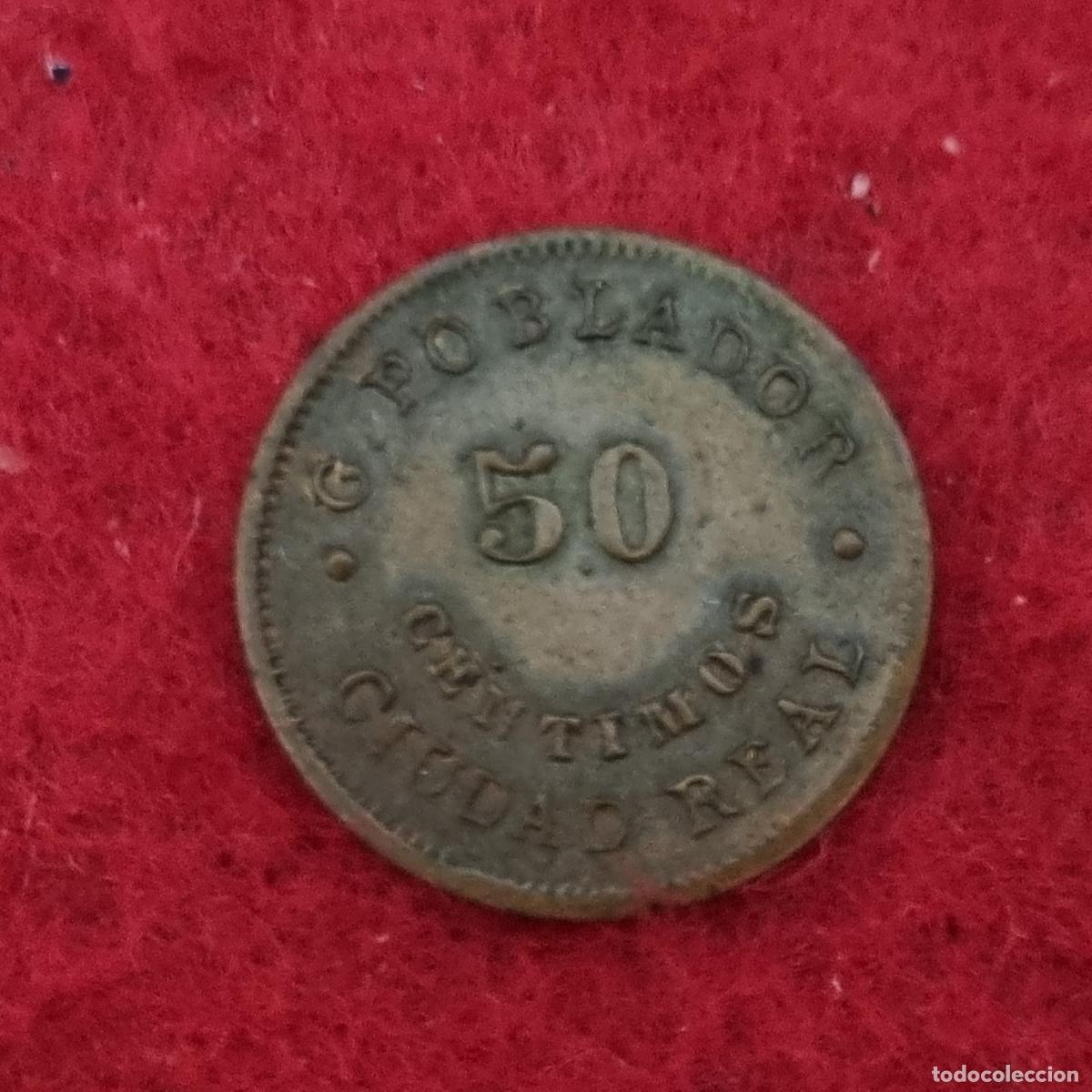 Monedas locales: FICHA PUBLICIDAD DROGUERIA CENTRAL G POBLADOR 50 CENTIMOS CIUDAD REAL PEQUE&Ntilde;A ORIGINAL C11