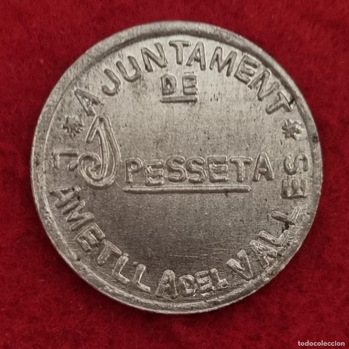 Local Coins: FICHA LOCAL MONEDA 1 PESETA AJUNTAMENT L'AMETLLA DEL VALLES BARCELONA ORIGINAL C11