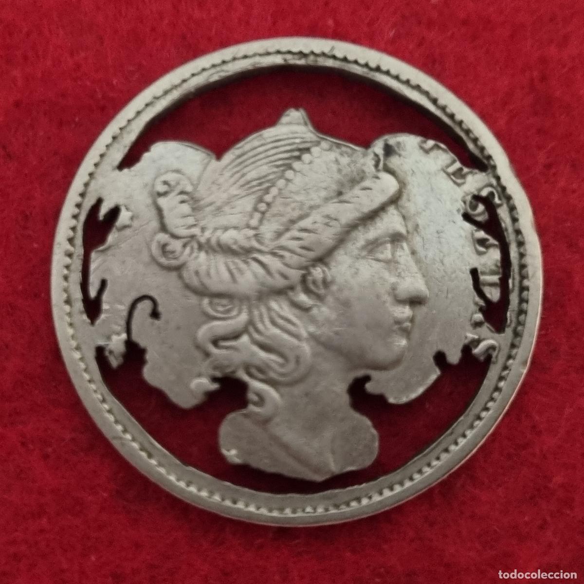 Monedas locales: FICHA MONEDA CASITO TROQUELADA ANTIGUA MONARQUIA TRABAJO DE PRISION O CARCEL TAMA&Ntilde;O 2 PORIGINAL C11