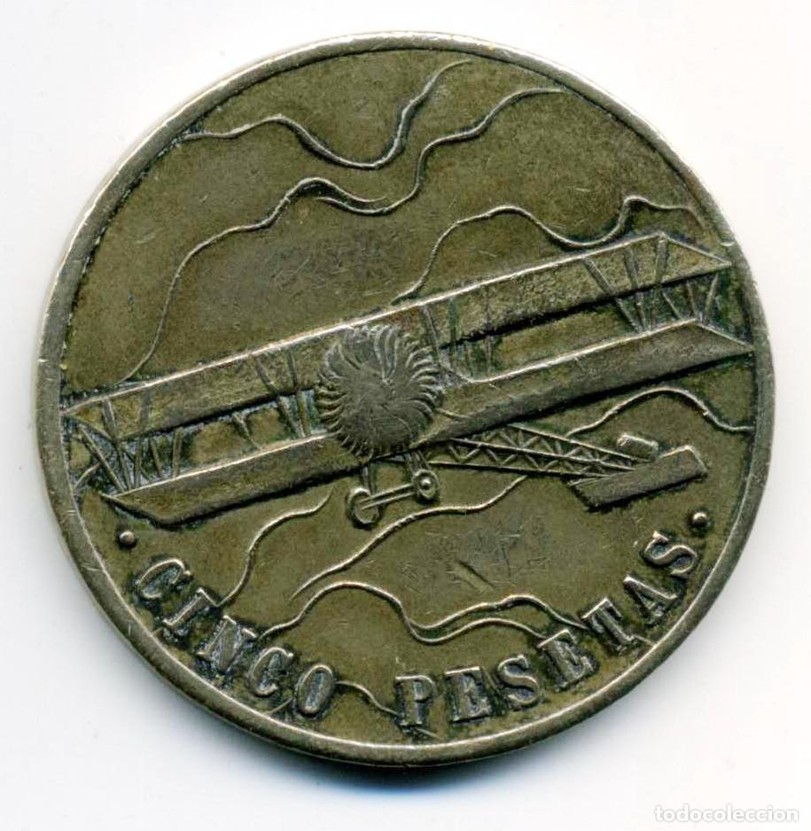 Monedas locales: XS- CASINO Ficha 5 Pesetas AVI&Oacute;N A IDENTIFICAR