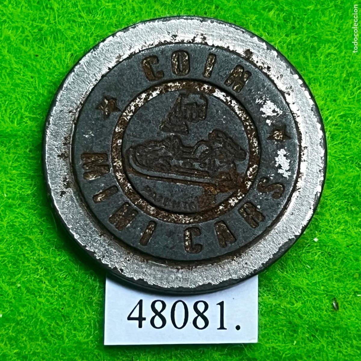 Monedas locales: ficha Espa&ntilde;a, mini cars, FALGAS Figueres Gerona, Figueras, token, jet&oacute;n.