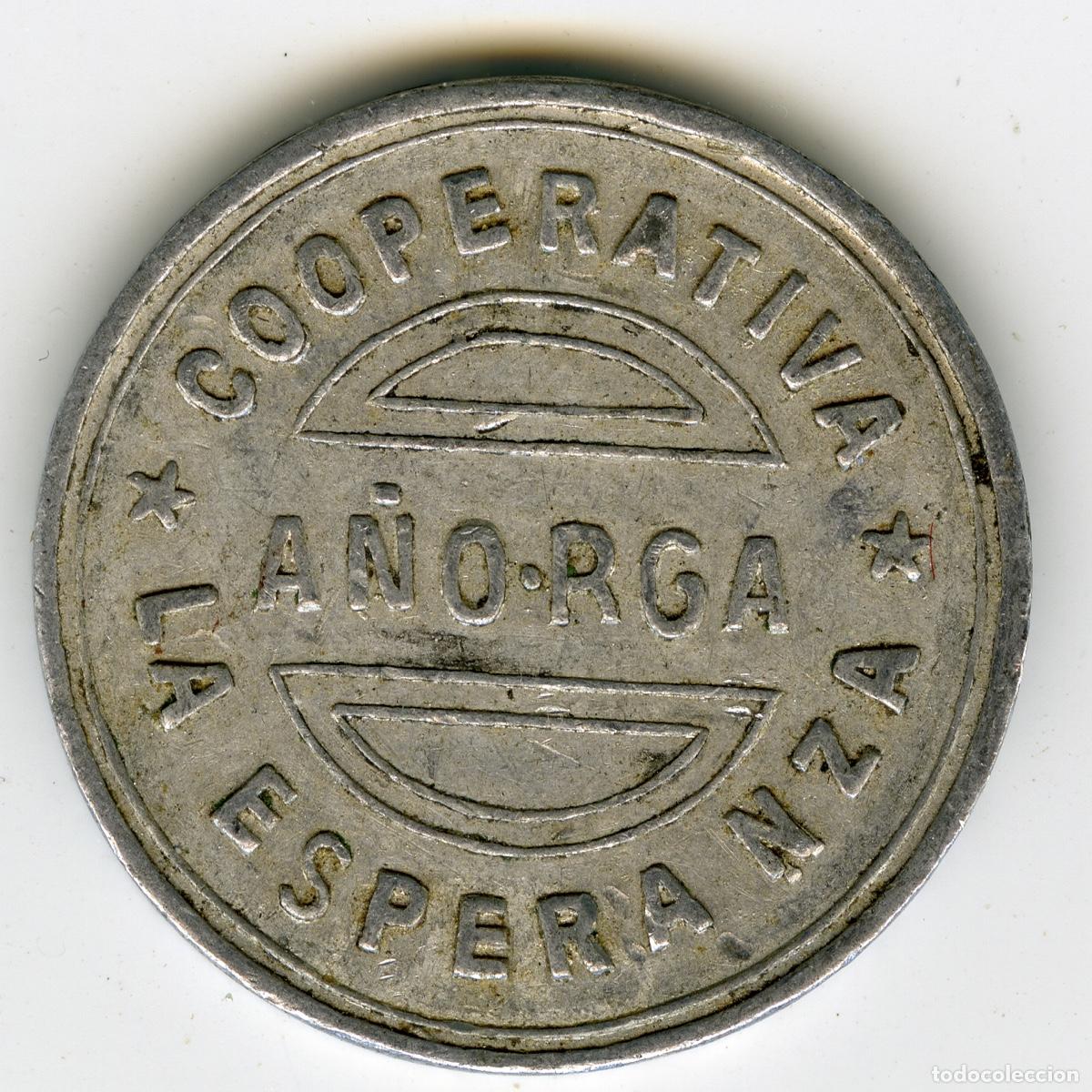 Monedas locales: FICHA COOPERATIVA &middot; 5 C&Eacute;NTIMOS &middot; LA ESPERANZA &middot; A&Ntilde;ORGA &middot; SAN SEBASTI&Aacute;N &middot; PAIS VASCO &middot; EUSKADI #D1776