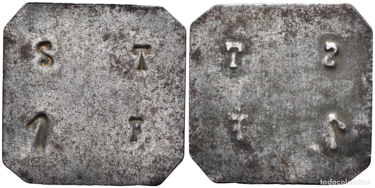 Monedas locales: *** MUY RARA FICHA DE 1 FANEGA DE LA FINCA SOTO TAMARIT, &Eacute;CIJA (SEVILLA) ***