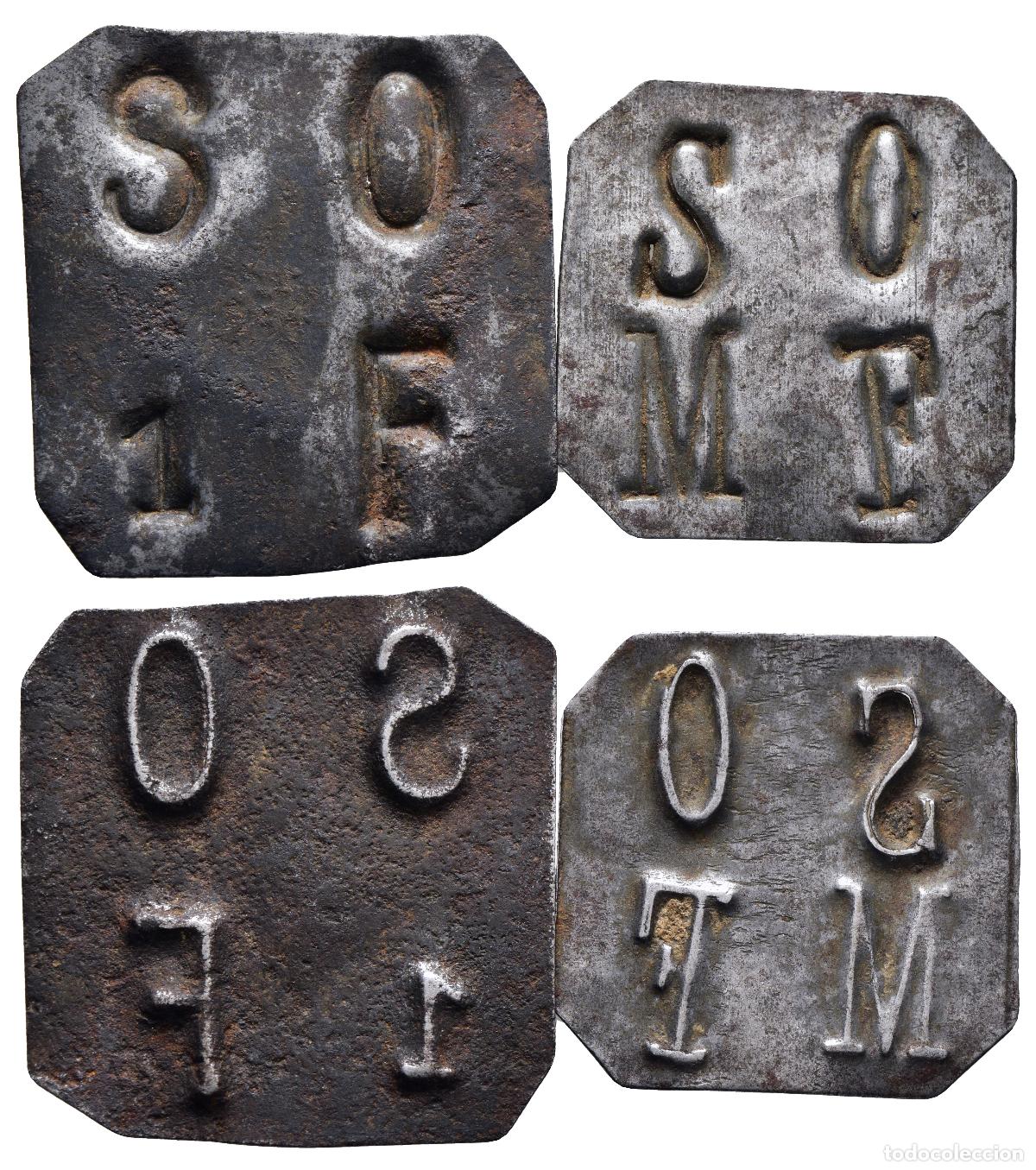 Monedas locales: *** LOTE X2 ESCASAS FICHAS DE 1 Y 1/2 FANEGA DE LA FINCA SOTO OSTOS, &Eacute;CIJA (SEVILLA) ***