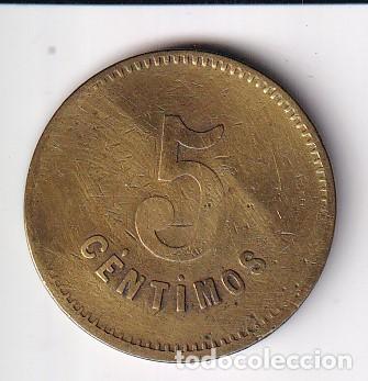 Monedas locales: FICHA DE 5 CENTIMOS DE LA COOPERATIVA PANADERIA MUTUA DE VICH (VIC) (RARA) (MONEDA-COIN)