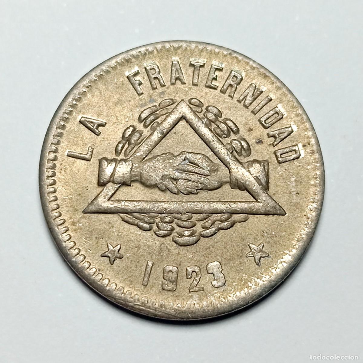 Monete locali: ⚜️ # BAU2 6. Ficha Moneda 25 Centimos 1923 Barceloneta Cooperativa La Fraternidad Coincidente UNC