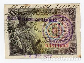 Monedas locales: Espectacular billete 1 peseta 1943 con sellos FERROCARRIL. RENFE. CANFRAC. 1947. ORIGINAL