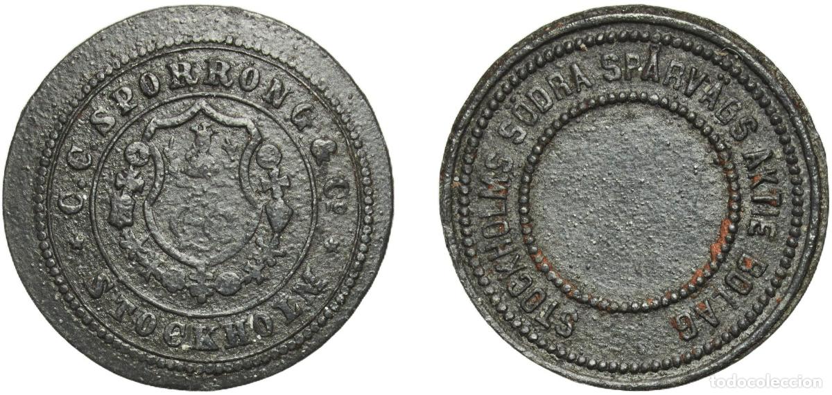 Monedas locales: Sweden Kingdom ND Transport Token - STOCKHOLMS S&Ouml;DRA SP&Aring;RV&Auml;GS AKTIE BOLAG (Stockholm, Sweden) Sporr