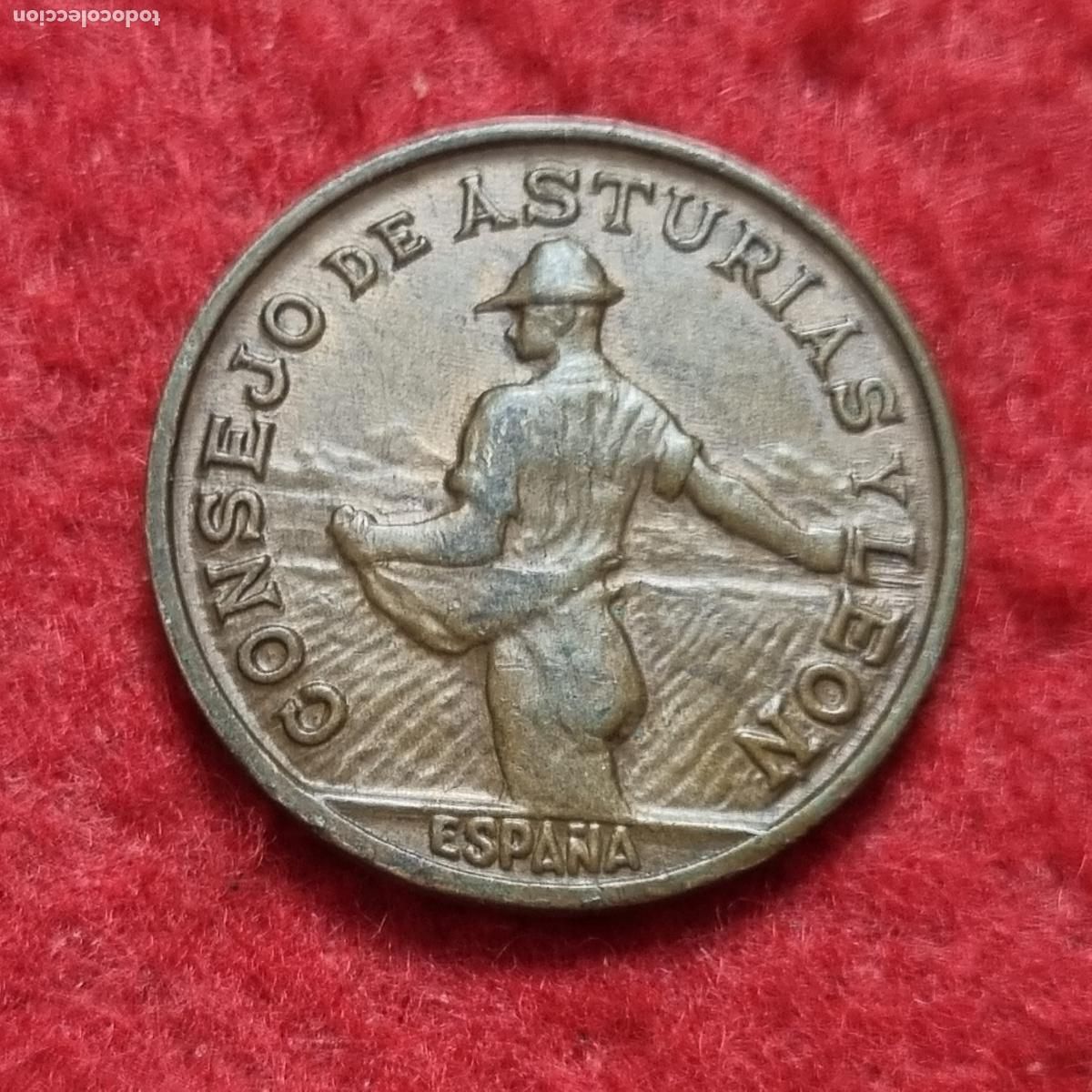Monedas locales: MONEDA GUERRA CIVIL 1 PESETA CONSEJO ASTURIAS Y LEON 1937 EBC ORIGINAL C39