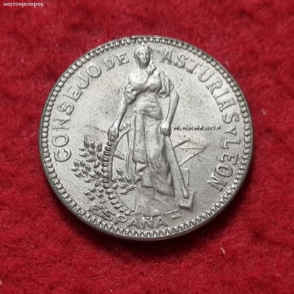 Lokalw&auml;hrung: MONEDA GUERRA CIVIL 2 PESETAS CONSEJO ASTURIAS Y LEON 1937 EBC ORIGINAL C39