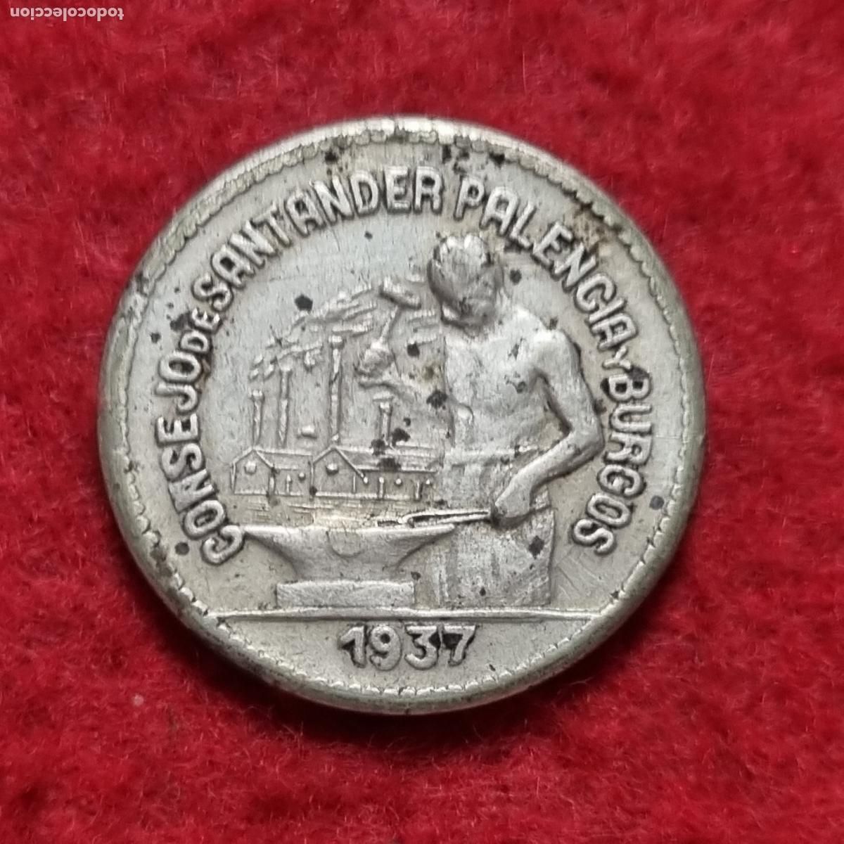 Lokalw&auml;hrung: MONEDA GUERRA CIVIL 50 CENTIMOS CONSEJO SANTANDER PALENCIA BURGOS 1937 MBC ORIGINAL C39