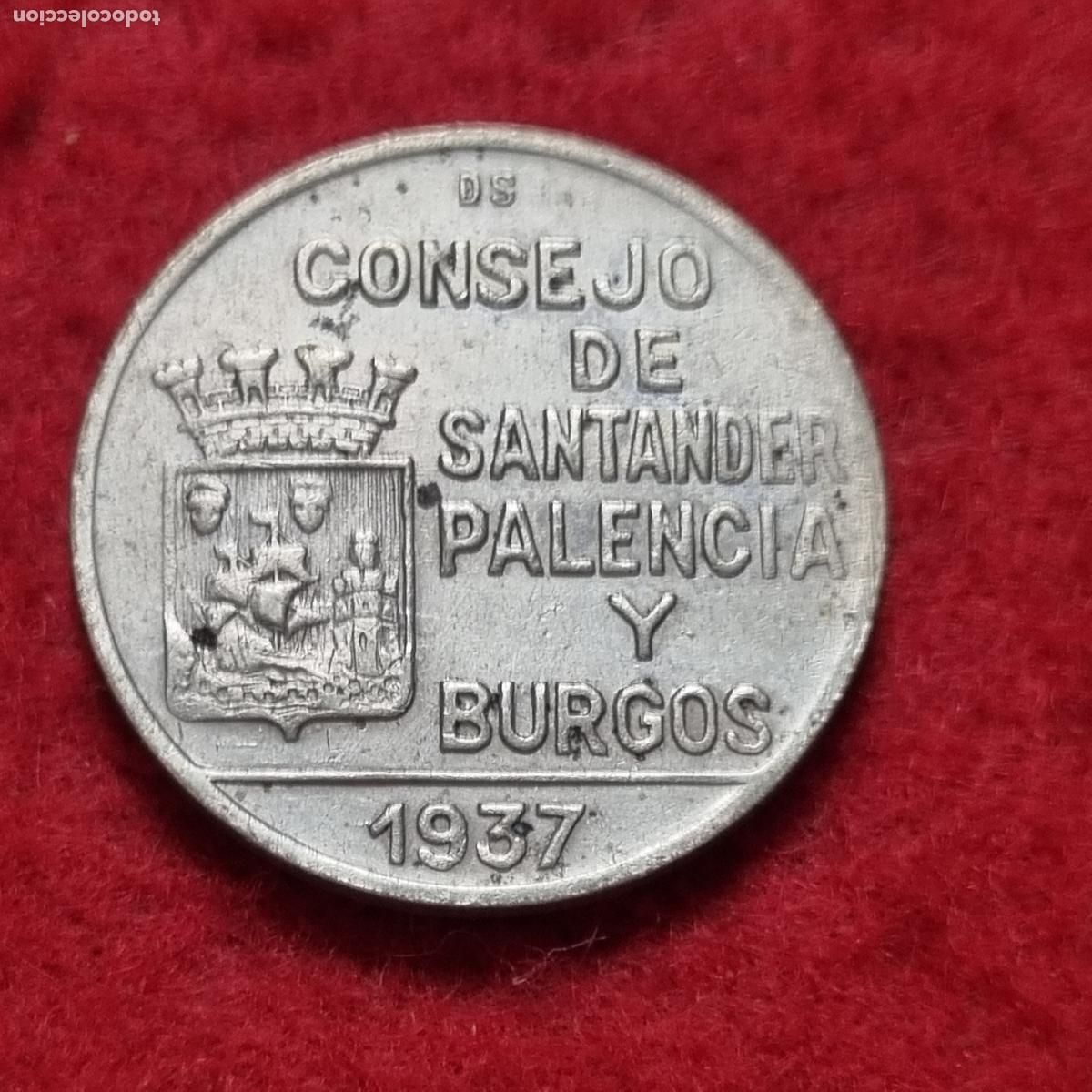 Lokalw&auml;hrung: MONEDA GUERRA CIVIL 1 PESETA CONSEJO SANTANDER PALENCIA BURGOS 1937 MBC ORIGINAL C39