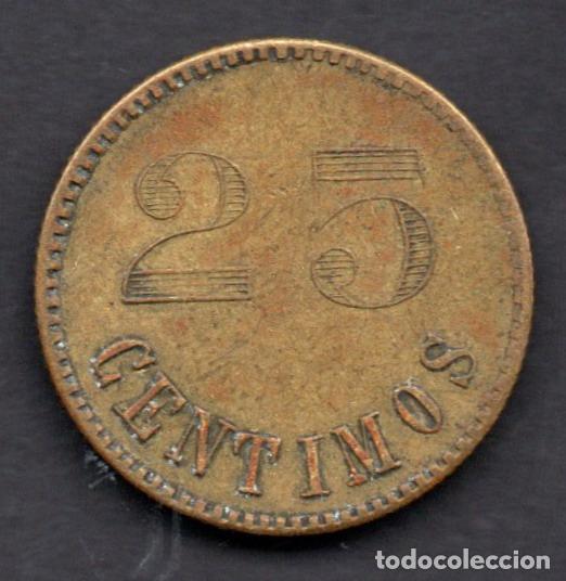 Monedas locales: FICHA DE CASINO A IDENTIFICAR - 25 CENTIMOS - Foto 2