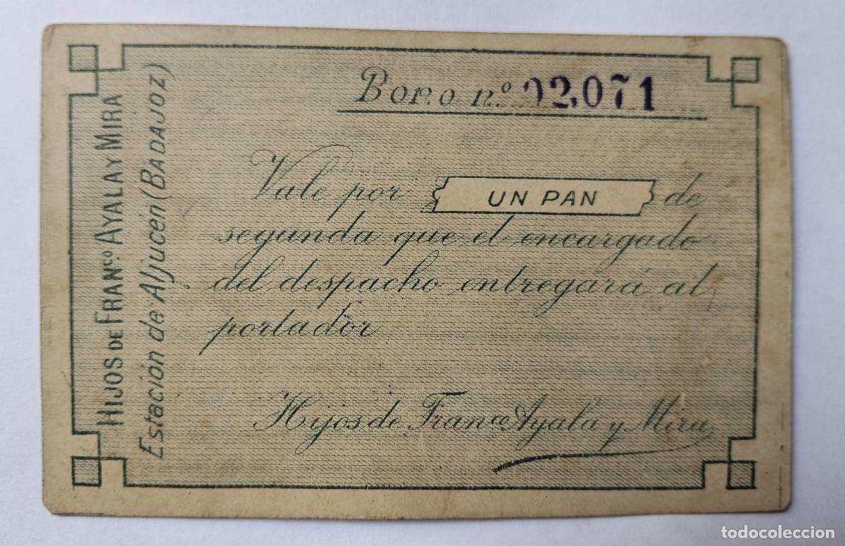 Monedas locales: rareza vale vale por UN PAN estacion de aljucen badajoz hijos de francisco Ayala y Mira vale 1 pan