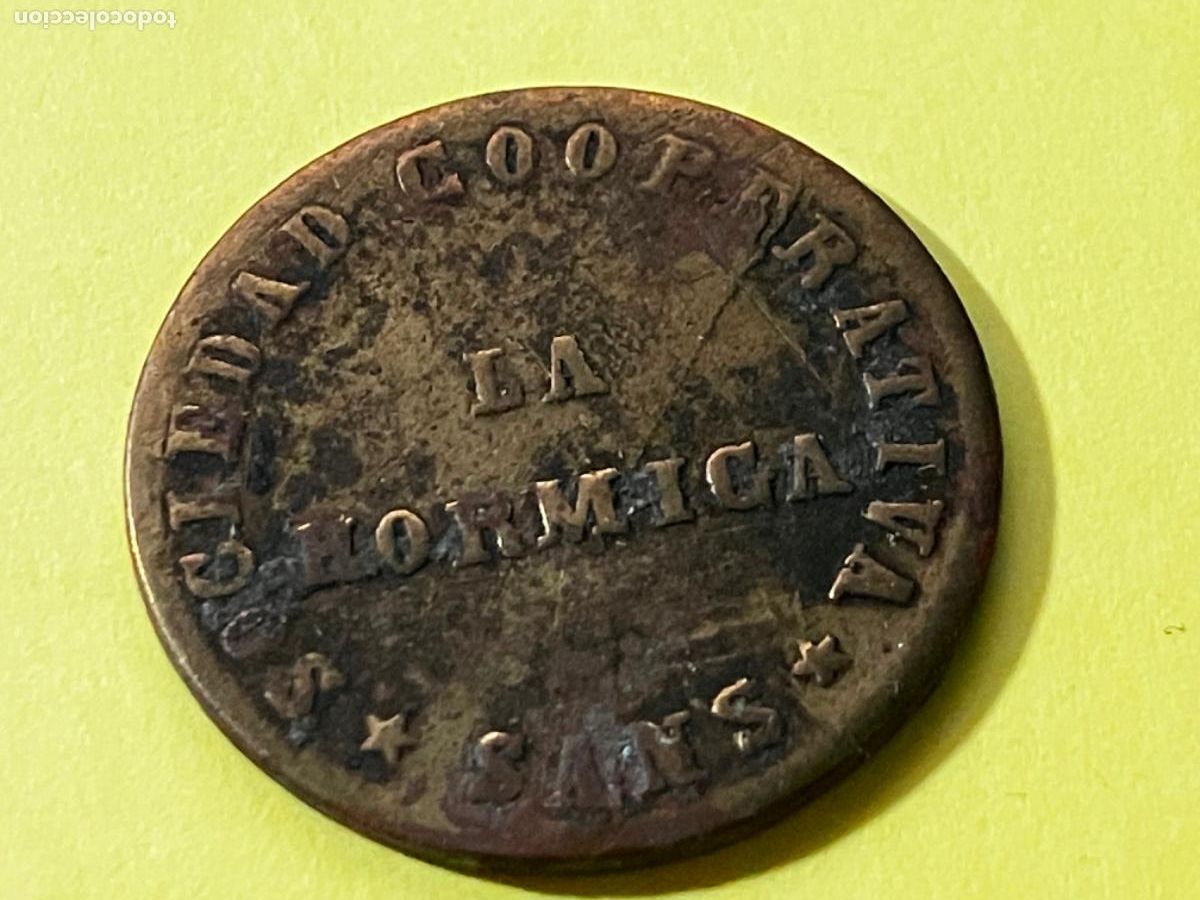 Monedas locales: Ficha Sociedad Cooperativa La Hormiga 1 peseta