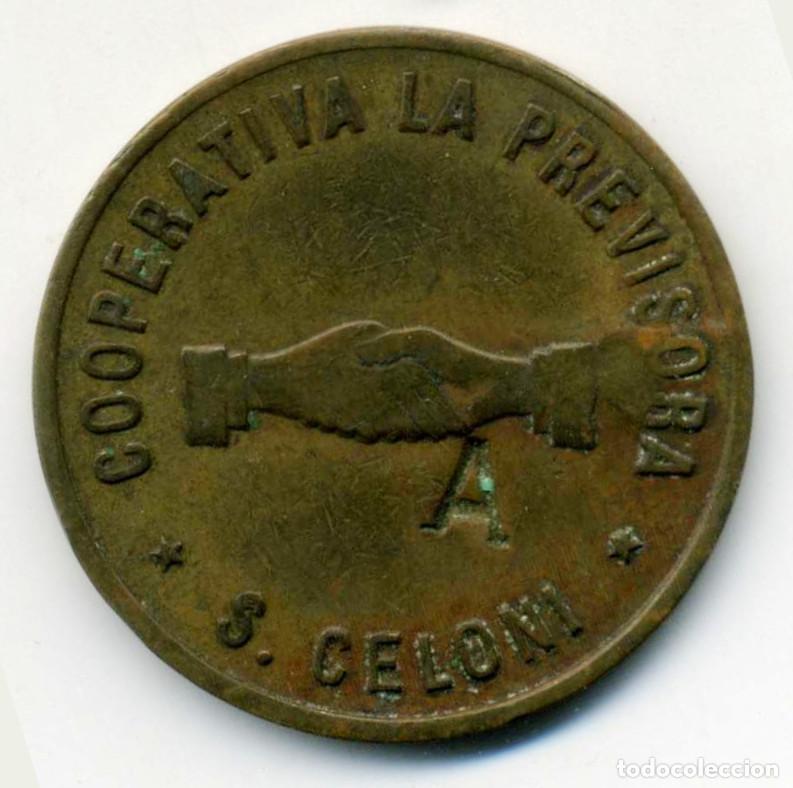 Monedas locales: XS- SANT CELONI Cooperativa La Previsora 1926 10 C&egrave;ntims Contramarques A