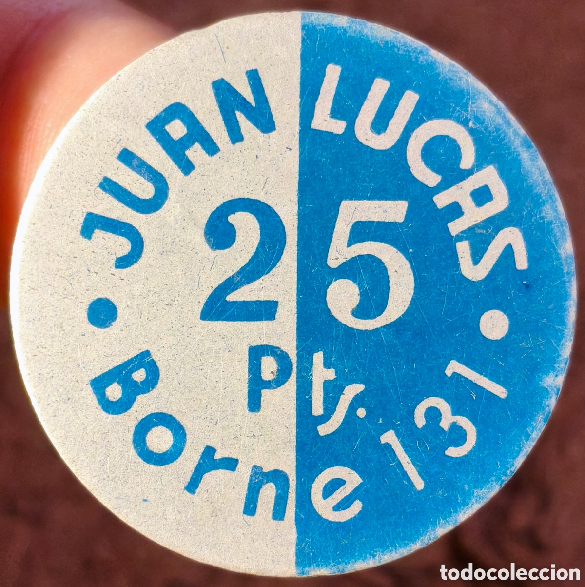 Monedas locales: BORNE - Ficha de Juan Lucas - 25 pesetas
