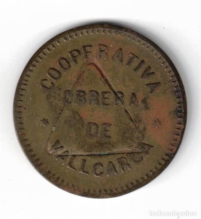 Monedas locales: FICHA COOPERATIVA OBRERA DE VALLCARCA 10 CENTIMOS