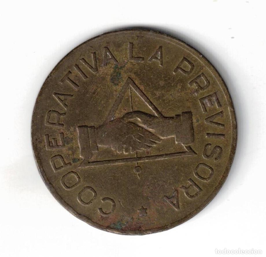 Monedas locales: FICHA COOPERATIVA LA PREVISORA BARCELONA G 10 CENTIMOS 1930