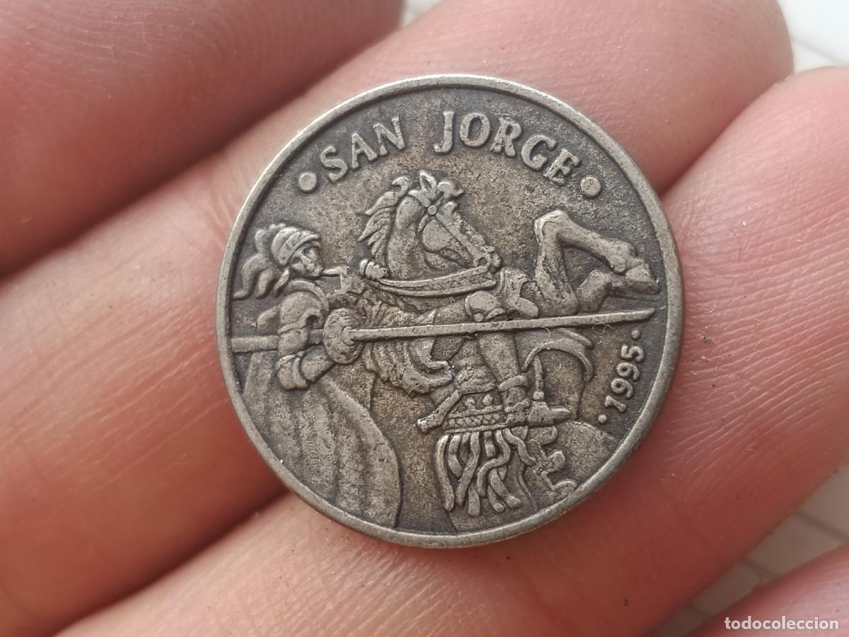 Monedas locales: Ficha, medalla, San Jorge 1995 Arag&oacute;n, token, jet&oacute;n