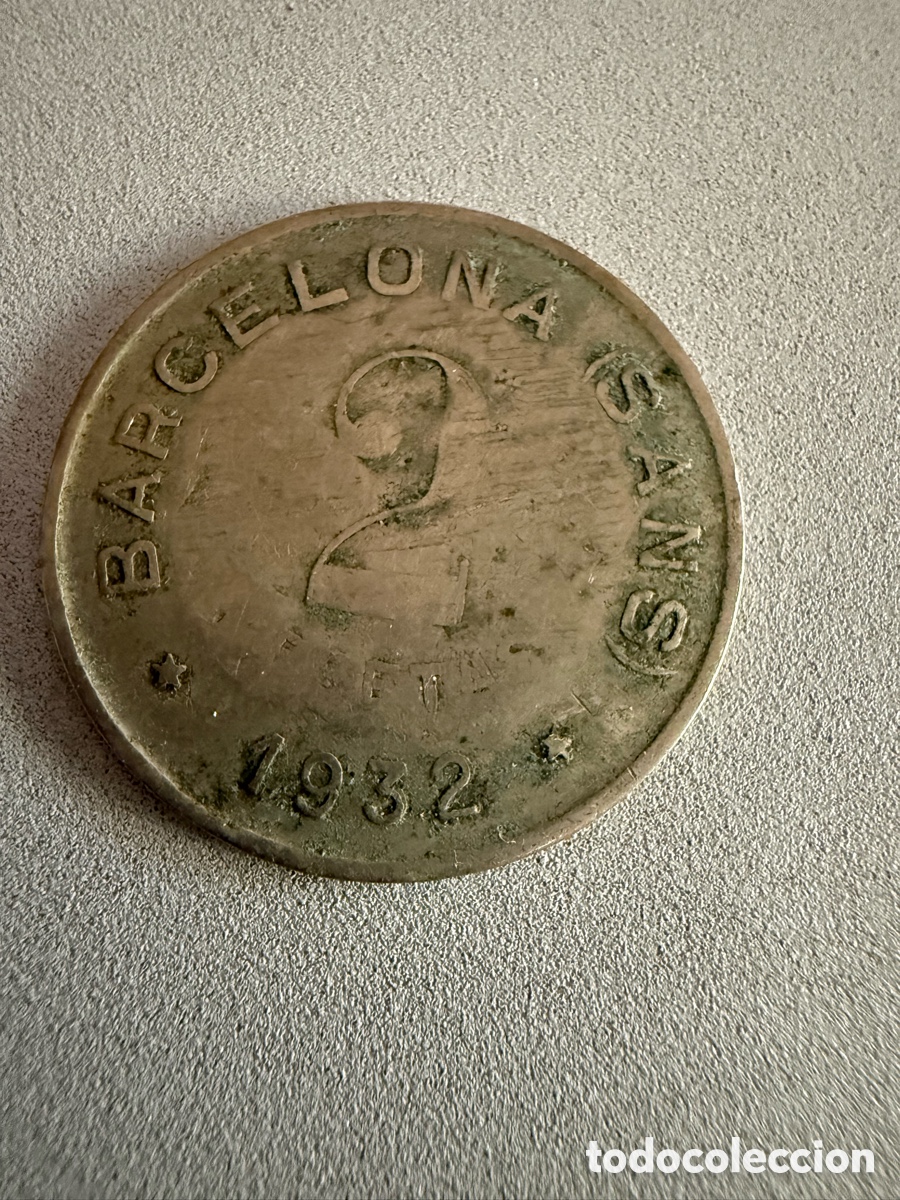 Monedas locales: Ficha. 2 PESETAS. BARCELONA SANS