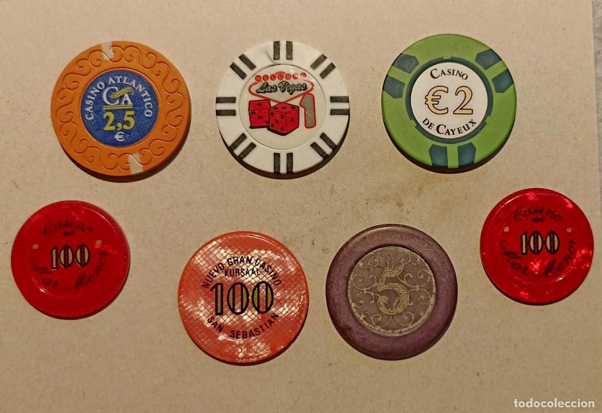 Monete locali: LOTE DE 7 FICHAS DE CASINOS