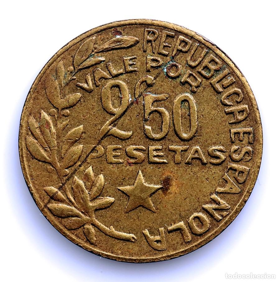 Monedas locales: Spain-Guerra civil. Consejos Municipales de Menorca 2,5 pesetas 1937. EBC-/XF-