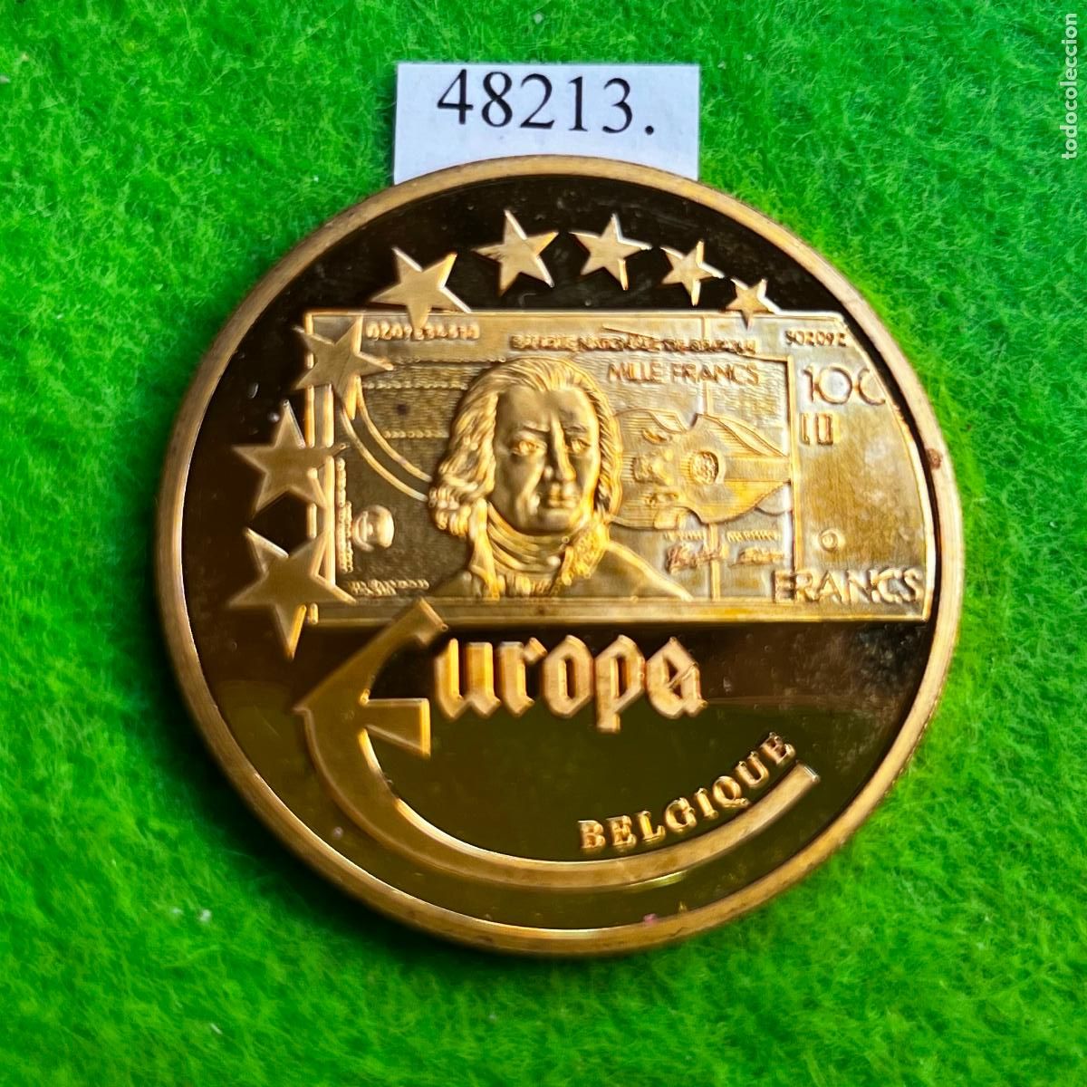 Monedas locales: Medalla Europa 2003 billete B&eacute;lgica, token, jet&oacute;n