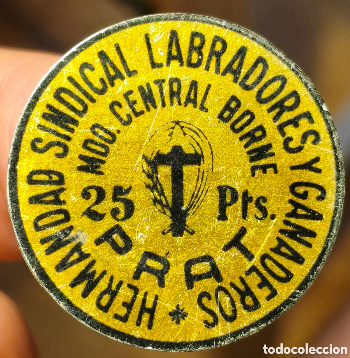 Monedas locales: AL677 - Hermandad sindical de labradores y ganaderos - Prat - 25 pesetas