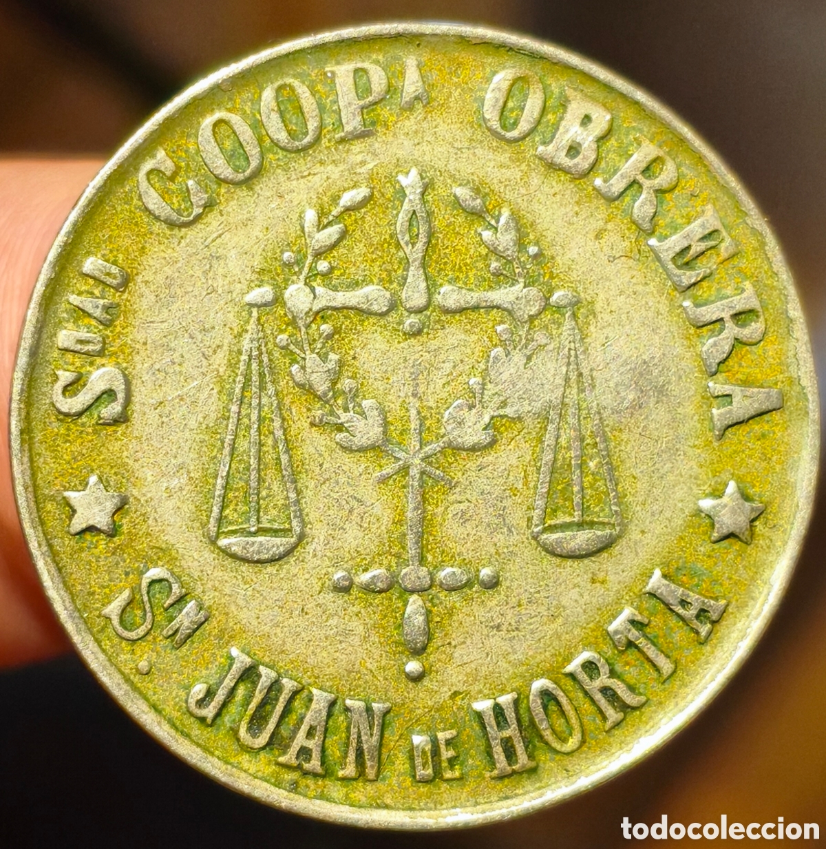 Monedas locales: AL1687 - Sociedad Cooperativa Obrera - San Juan de Horta (Barcelona) - 5 pesetas