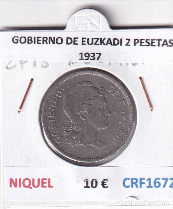 Monedas locales: CRF1672 MONEDA ESPA&Ntilde;A GOBIERNO DE EUZKADI 2 PESETAS 1937 NIQUEL