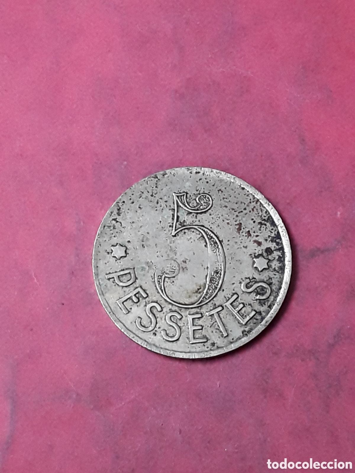 Monedas locales: 5 PESETAS HIPOLITO DE VOLTREGA.FICHA UNION DE COOPERATIVAS