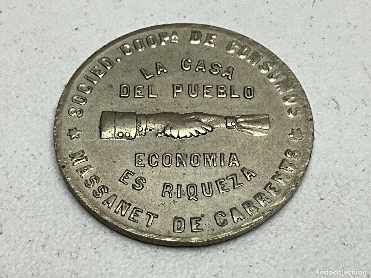 Monedas locales: RARISIMA FICHA DE 1 PTAS - LA CASA DEL PUEBLO -SOCIEDAD COOP.- MASSANET DE CABRENYS - GIRONA