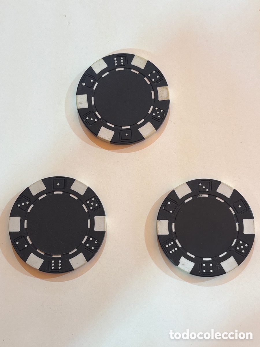 Monedas locales: Lote de tres fichas de casino ( negras dados)