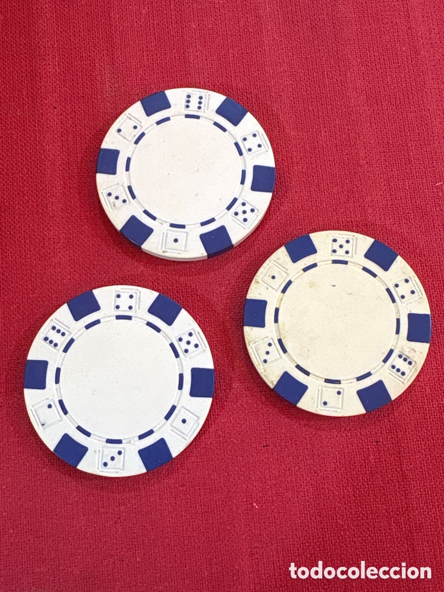 Monedas locales: Lote de tres fichas de casino ( blancas dados)