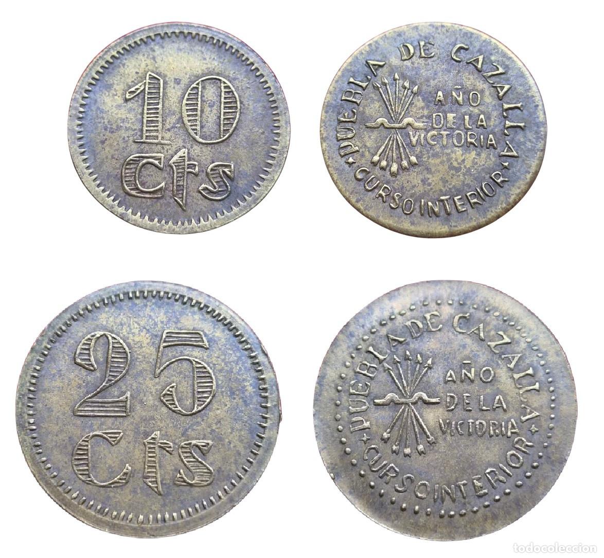 Monedas locales: 10 y 25 CENTIMOS - PUEBLA DE CAZALLA - GUERRA CIVIL - REPRODUCCIONES ANTIGUAS