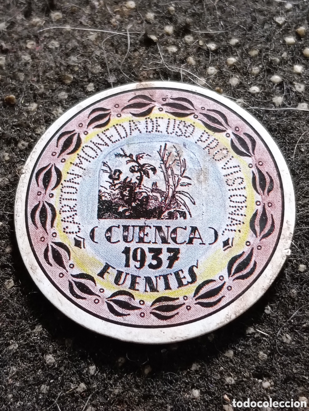 Monedas locales: Cart&oacute;n moneda de FUENTES (CUENCA) 5 Cts 1937