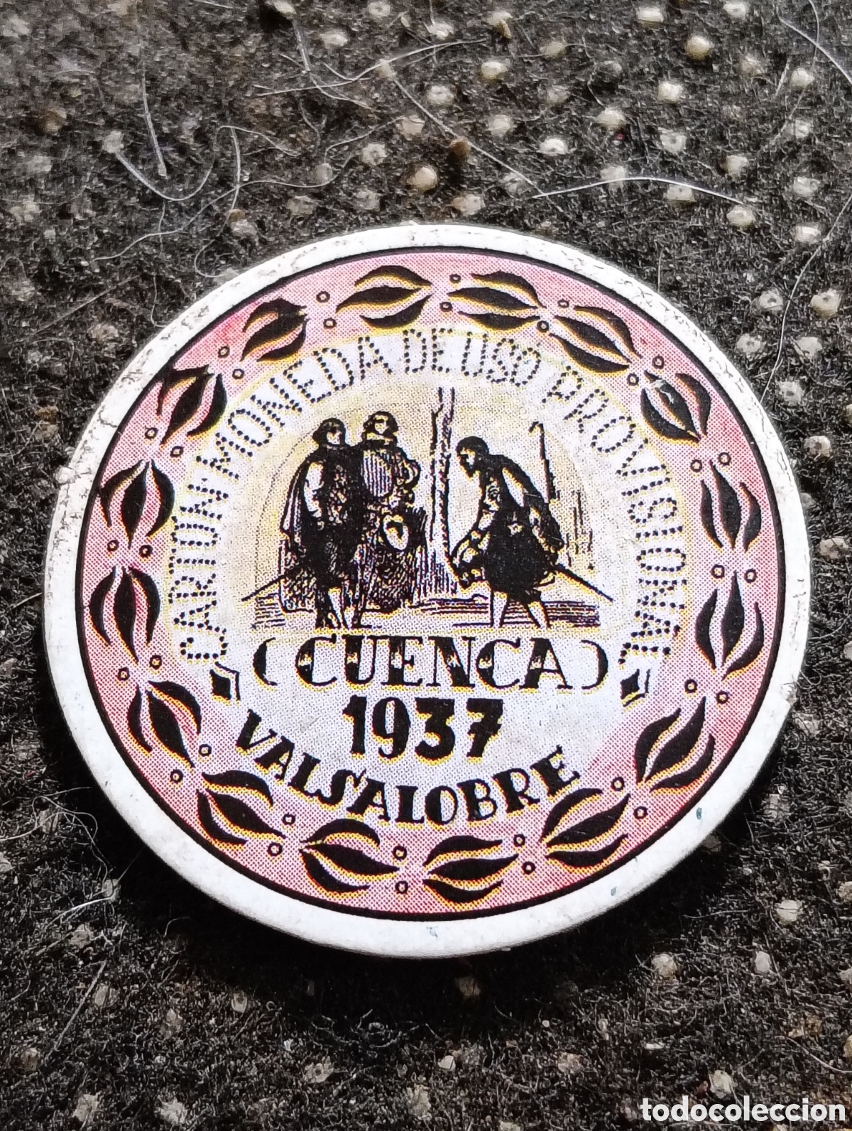 Monedas locales: Cart&oacute;n moneda de BALSALOBRE (CUENCA) 5 Cts 1937 De uso Provisional.